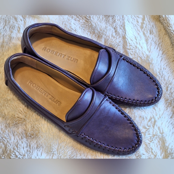 Robert Zur Purple Leather Loafers - 6.5 - Picture 9 of 10
